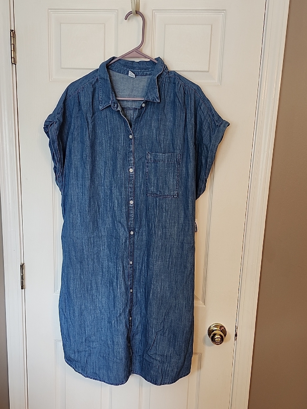 Old Navy Light Blue Denim Button-Up Top